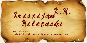 Kristijan Miletaški vizit kartica